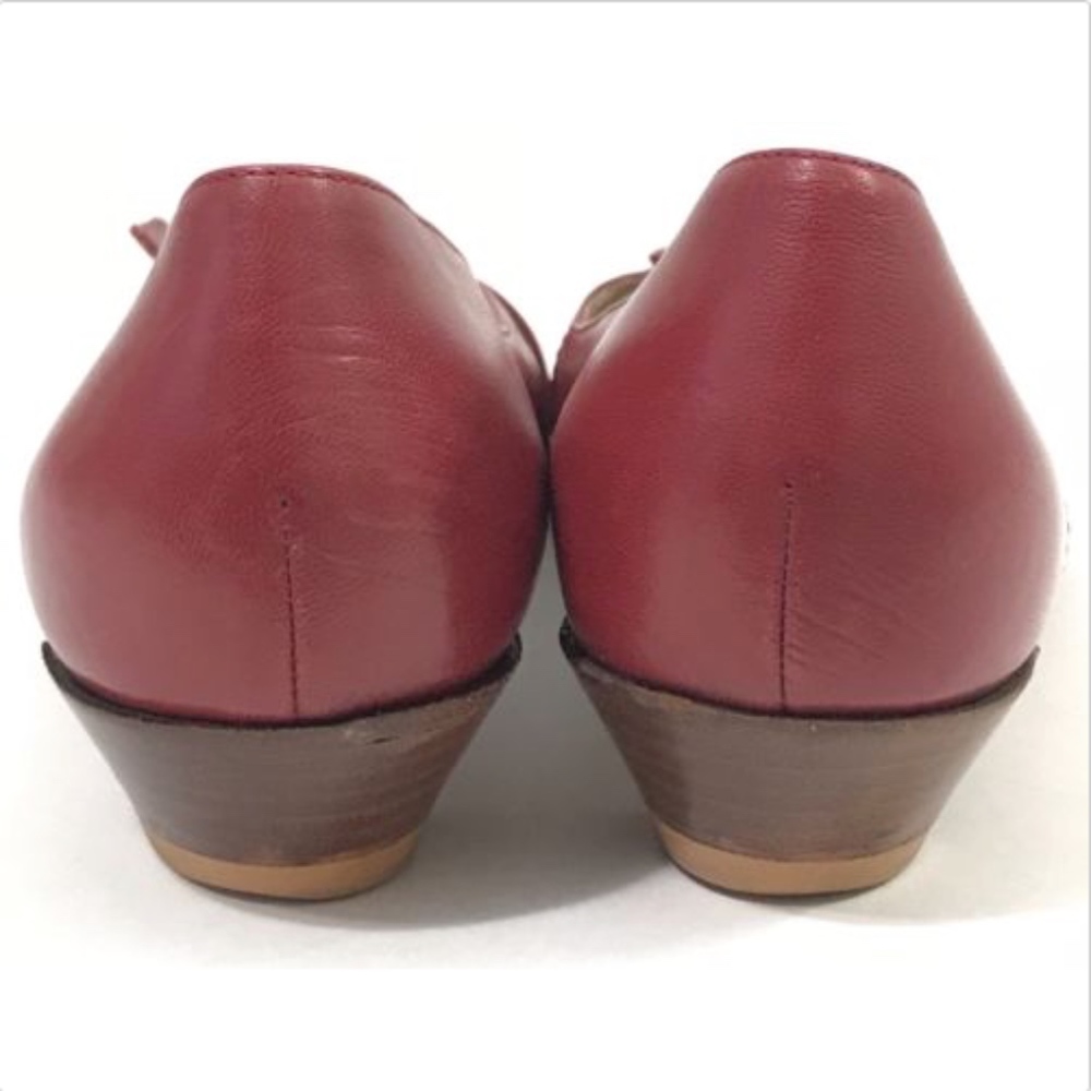 BURBERRY Red Block Kitten Heels Slip On Shoes 38.5 - Picture 3 of 8